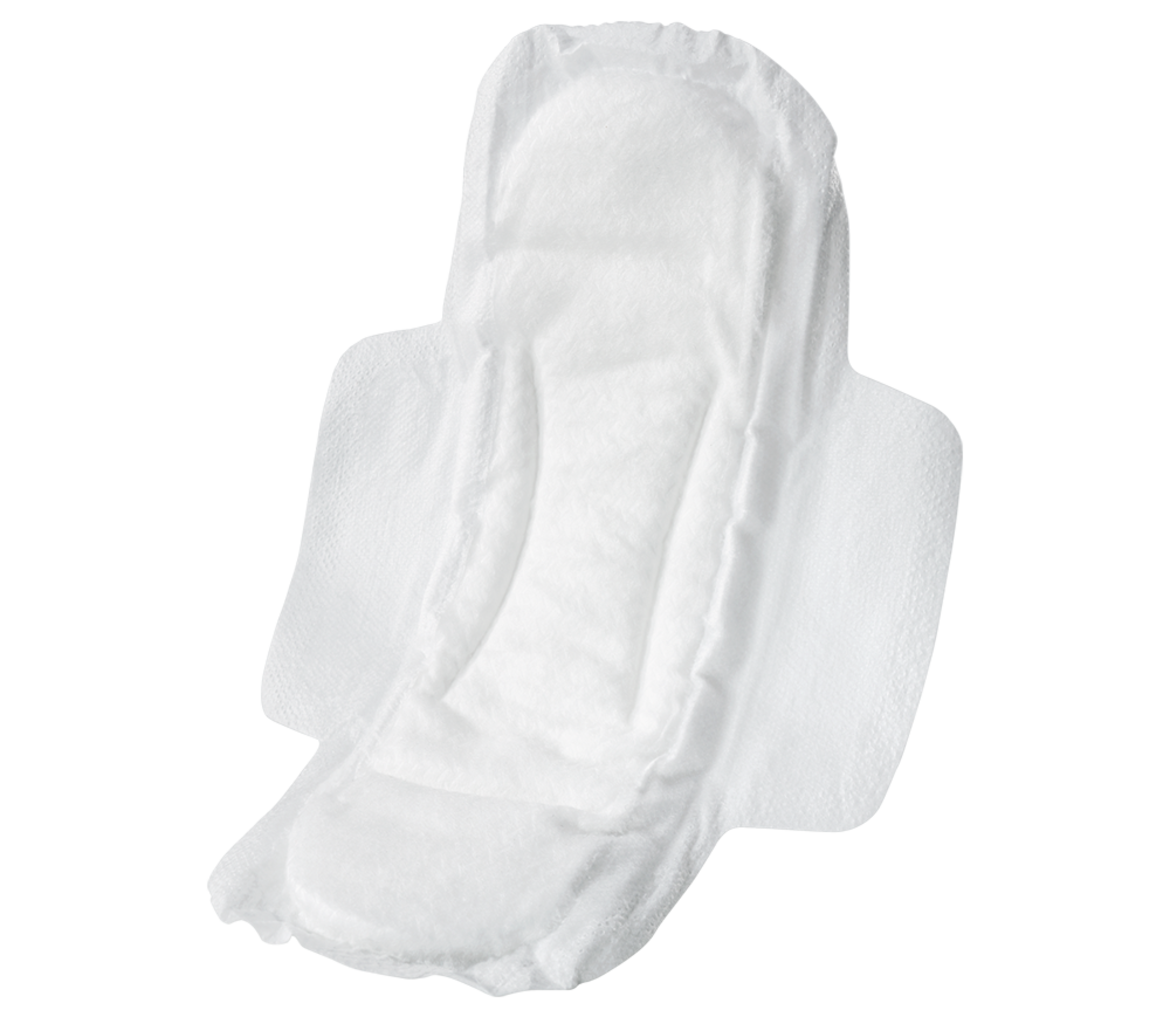 Ultrasonic welded sanitary pad with wings